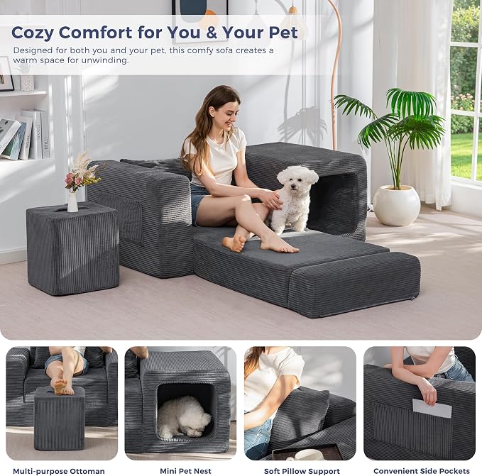 MAXYOYO Folding Sofa Couch, Convertible Floor Sofa - Image 6