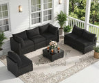 LOUVIXA 7 Piece Outdoor Patio Furniture Set, Outdoor Sectional Sofa, Wicker by LOUVIXA