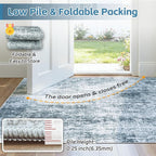 8x10 Area Rug for Living Room Bedroom: Non-Slip Modern Light Slate Blue | - Image 7