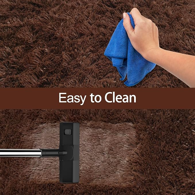 Brown Runner Rug for Bedroom Brown 2x5ft Fluffy Area Rug Bedside Runner Rug for - Image 6