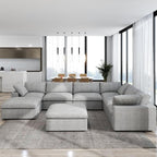 160" Cloud Sectional Couch, Overzised Down Filled Couch, 8 Seater Convertible - Image 7