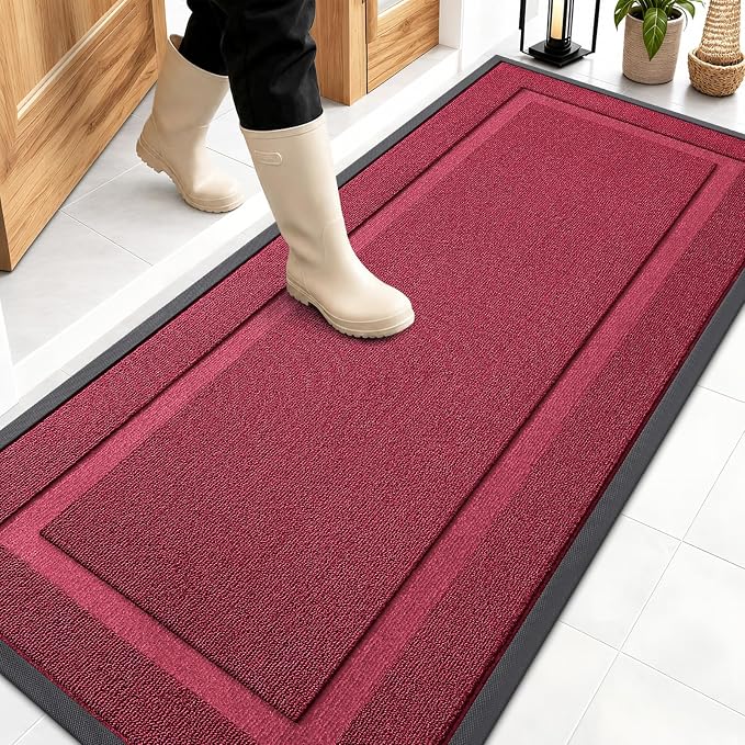 OLANLY Front Door Mat Outside 59x23, All-Season Heavy-Duty Rubber Doormat | by OLANLY
