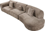 Merax 3-Piece 140" Curved Sectional Sofa Set, 4 Seat L-Shaped Modular Modern - Image 10