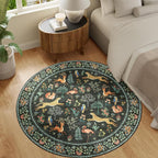DUKINO 5ft Round Rug, Washable Animal Non Slip Circle Area Rug, Non-Shedding - Image 3