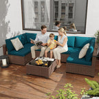 KIGOTY Patio Furniture Set, 7 Pieces Modular Outdoor Sectional Sofa, PE Rattan - Image 8