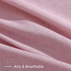 Rose Linen Curtains 90 Inch Long 2 Panels Set Back Tab Rod Pocket Semi Sheer - Image 4