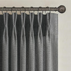 Dark Grey Memory Shaped Pinch Pleated Living Room Curtains 84 Inches Long 2 - Image 2