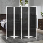 Roundhill Furniture Inkwell 4-Panel Bamboo Room Divider, Folding Portable - Image 2