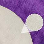 1.3ft Small Round Purple Rug, Thick Furry Fluffy Carpet - Image 7