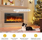 DWVO 70'' TV Stand with 36" Electric Fireplace, Entertainment Center with LED - Image 5