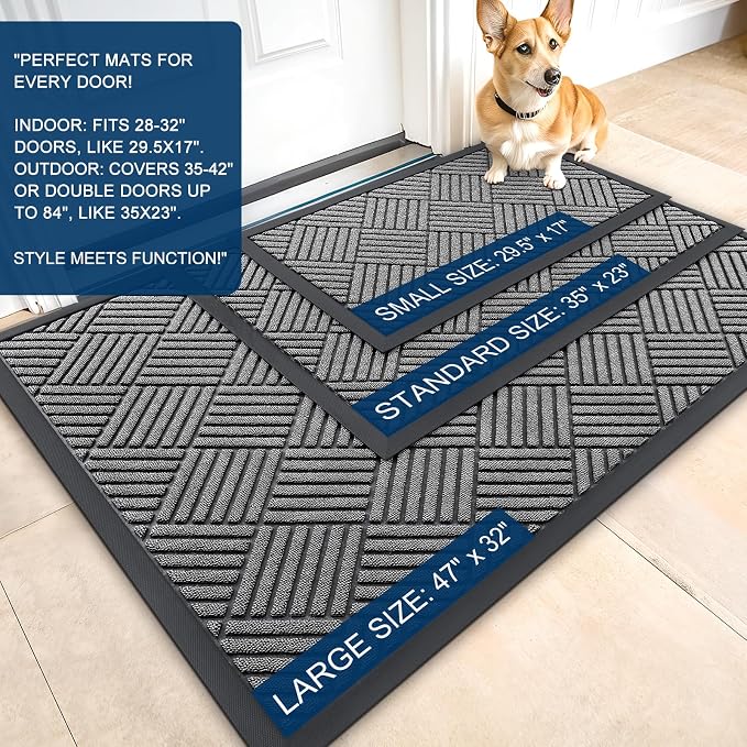 OLANLY Front Door Mat Outside Entrance, Waterproof Heavy-Duty Doormat | 29.5x17 - Image 3
