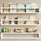 TidyCorner Upgraded Thick Floating Shelves, 24 Inch Solid Wood Bookshelf by Makestorageclosetolife