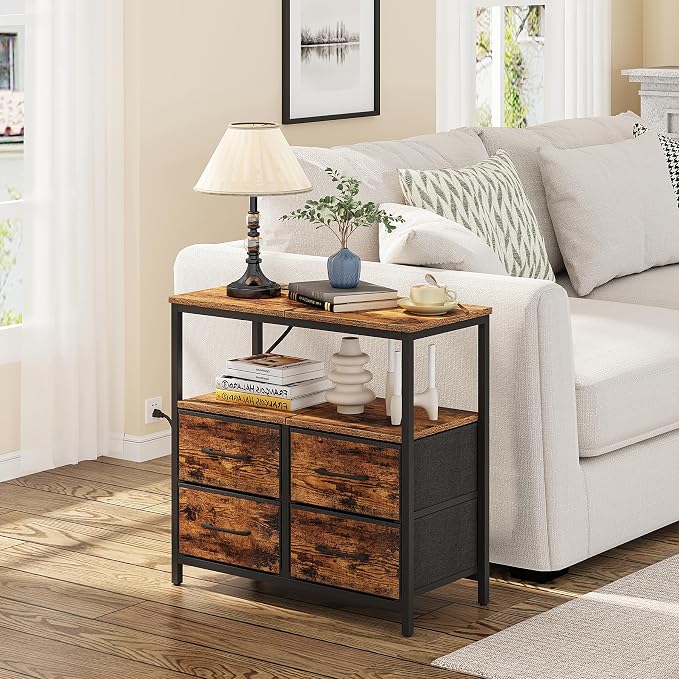 TUTOTAK Large Night Stand with Charging Station, Nightstand with USB and Type-C - Image 2