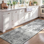 2x8 Grey Rug Runners for Hallways Kitchen Runner Rug Non Slip Washable Black - Image 4