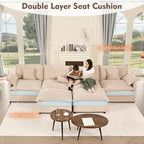 GOSUHI 142.5" U Shaped Couch, Modular Sectional Sofa, 3-Seater Comfy Cloud Couch - Image 5