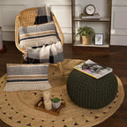 REDEARTH Round Hand Knitted Pouf - Image 9