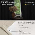Oatmeal Beige Extra Wide Blackout 60 x 90 Inch Pinch Pleat Curtains 1 Panel | - Image 4