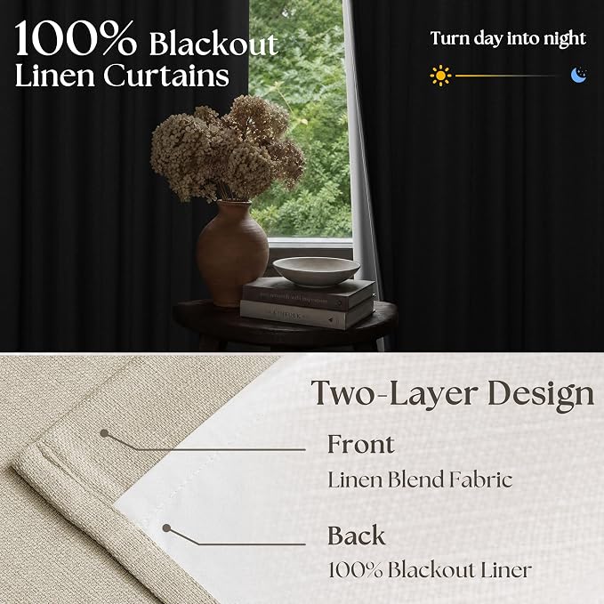 Oatmeal Beige Extra Wide Blackout 60 x 84 Inch Pinch Pleat Curtains 1 Panel | - Image 3