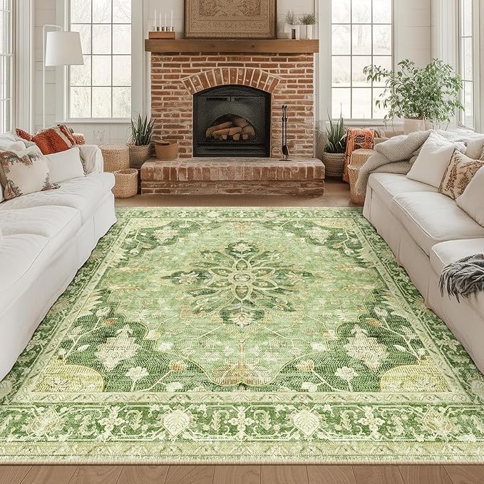 RELEANY Washable Area Rug, Square 8'x8', Water Repellent, Pet Friendly by RELEANY
