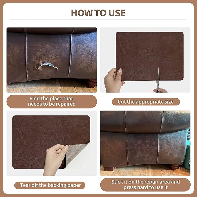 ONine Leather Repair Patch, Self-Adhesive Couch Patch - Image 5