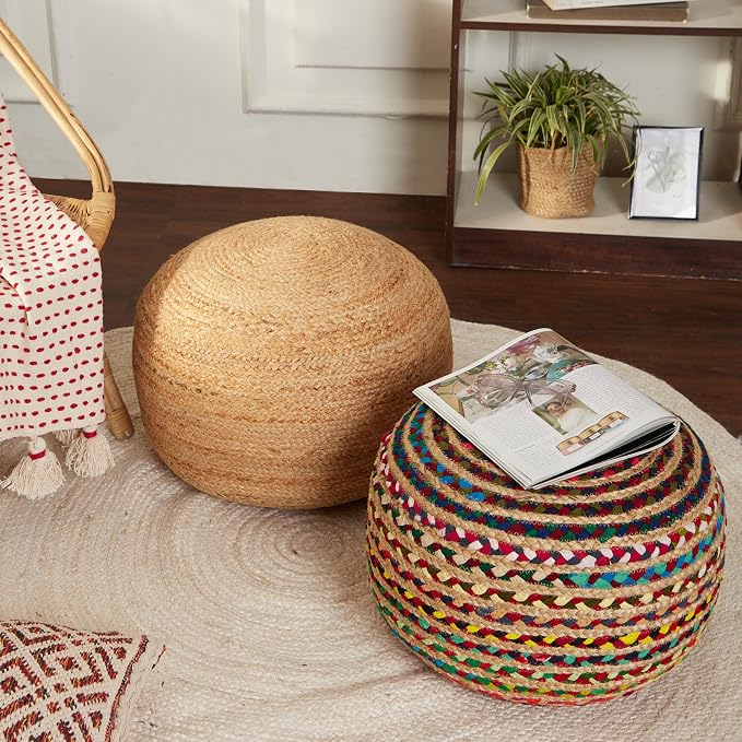 REDEARTH · Round Pouf Ottoman - Image 8