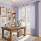 Lavender Purple Linen Curtains 84 Inch Length 2 Panels Set - Image 8