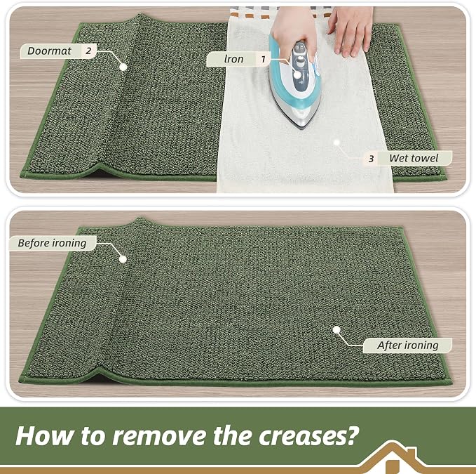 BEQHAUSE Dirt Trapper Door Mat 20" x 32", Non-Slip Washable Doormats, Low - Image 9