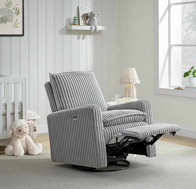 Oxford Baby Uptown Power Recliner/Glider, Ash Gray - Image 5
