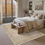 Schweek 6x9 Area Rug Khaki Washable Vintage Distressed Living Room Rugs | Non - Image 3