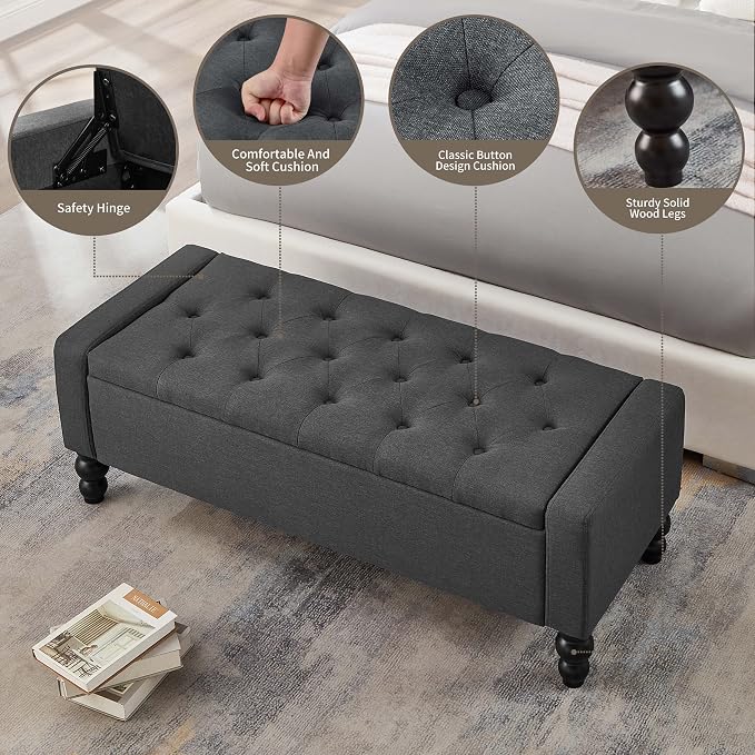 50" W Storage Ottoman Bench - Image 4