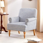 HUIMO Linen Fabric Accent Chair, Mid-Century Modern Armchair - Image 6