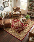 Rugs.com Aditi Collection Rug – 6 Ft Square Red Medium-Pile Rug Perfect - Image 3