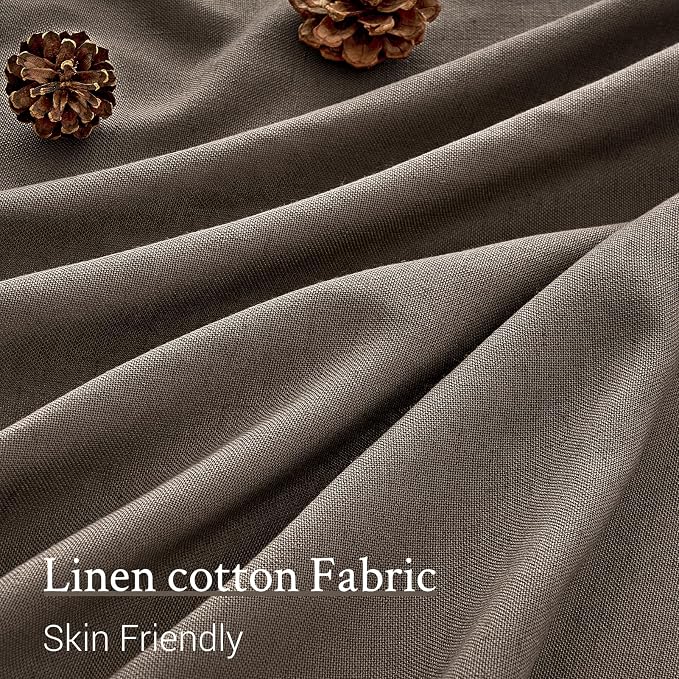 95 Inches Long Pleated Sheer Curtains, Dark Linen Blended Light Filtering - Image 2