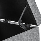 Adeco 18-Inch Cube Storage Ottoman, Upholstered Linen Footrest Stool - Image 8