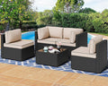 Shintenchi 5 Pieces Outdoor Patio Sectional Sofa Couch, Patio Conversation Sets by Shintenchi%7CFurnitureMadeforRealLife