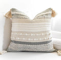 Gray Boho Throw Pillow Cover 18x18 Grey Decorative Accent Pillow by BlissBlush