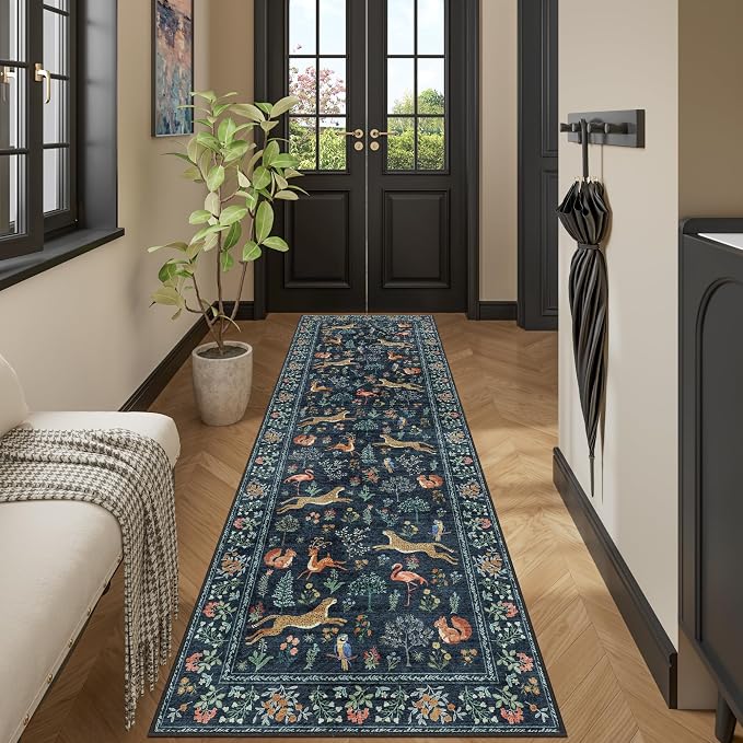 DUKINO 2x6 Runner Rug, Washable Animal Kitchen Rugs Non Slip, Low Pile - Image 6