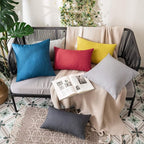 MIULEE Pack of 2 Decorative Outdoor Solid Waterproof Throw Pillow Covers Faux - Image 4