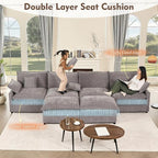 GOSUHI 142.5" U Shaped Couch, Modular Sectional Sofa, 3-Seater Comfy Cloud Couch - Image 5