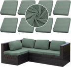 8PCS Patio Cushion Covers.Patio Furniture Couch SeatSlipcovers | Washable by SUKAIKEQA