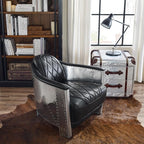 Art Leon Genuine Leather Accent Chairs - Image 9