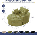 MAXYOYO Oversized Round Chaise Lounge Sofa, Upholstered Lounge Chair - Image 2