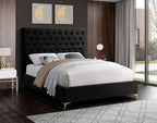 Meridian Furniture Cruz Collection Modern | Contemporary Velvet Upholstered Bed - Image 5