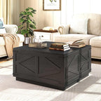 Jocoevol Farmhouse Lift Top Coffee Table, Square Wood Center Table - Image 8