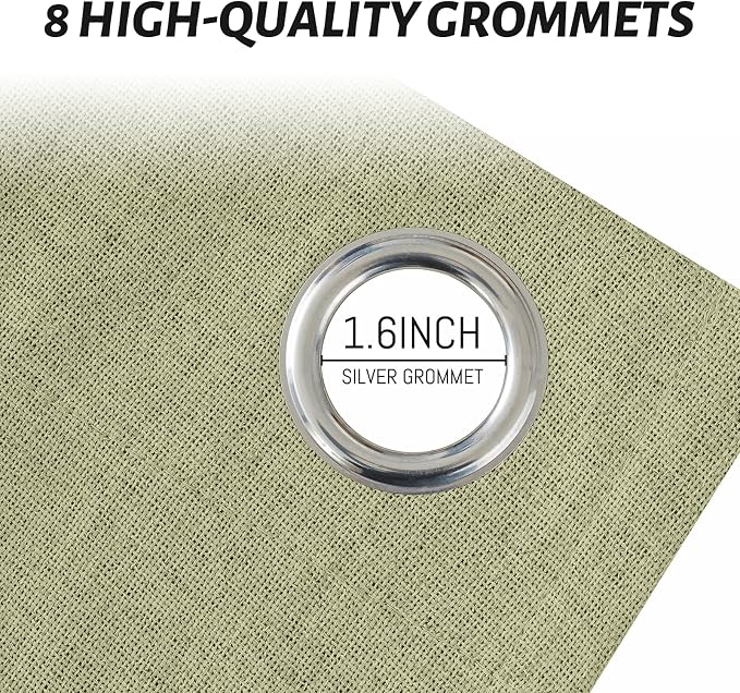 Yakamok Sage Linen Textured Curtains 84 Inches Long - Image 4