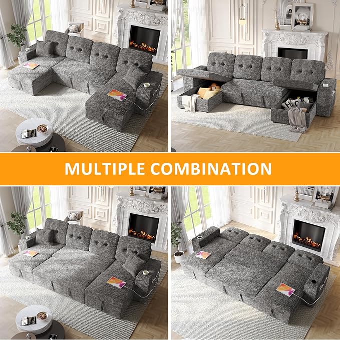 Modular Sectional Sleeper Sofa Bed, Couches - Image 7