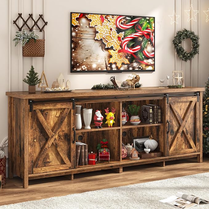 Farmhouse TV Stand for 80 Inch TV - Image 3