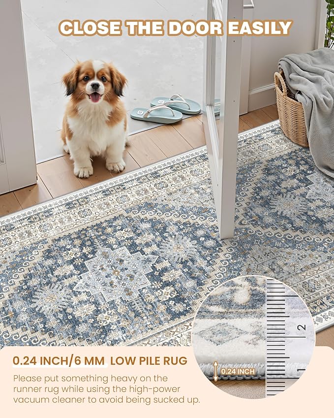 3x10 Runner Rug Non Slip Washable Hallway Runner, Front Porch, Laundry Room - Image 6