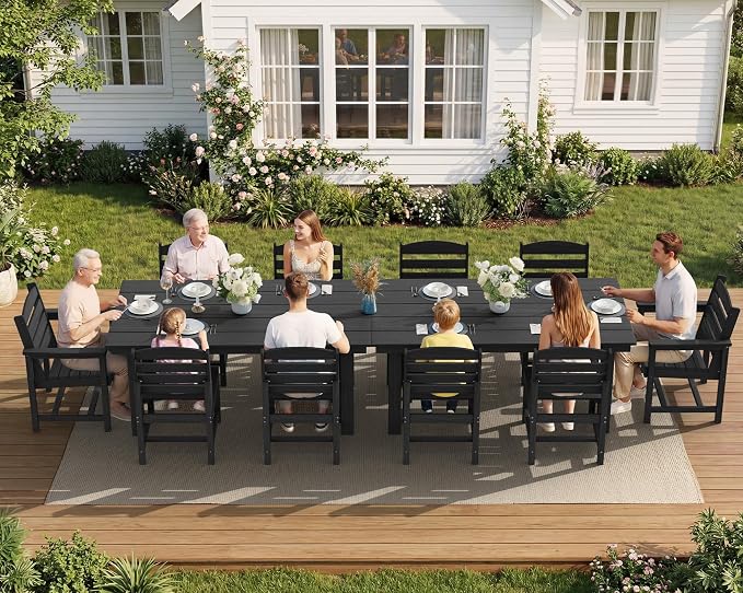 SERWALL Patio Dining Sets for 6 Person, HDPE Dining Set - Image 9