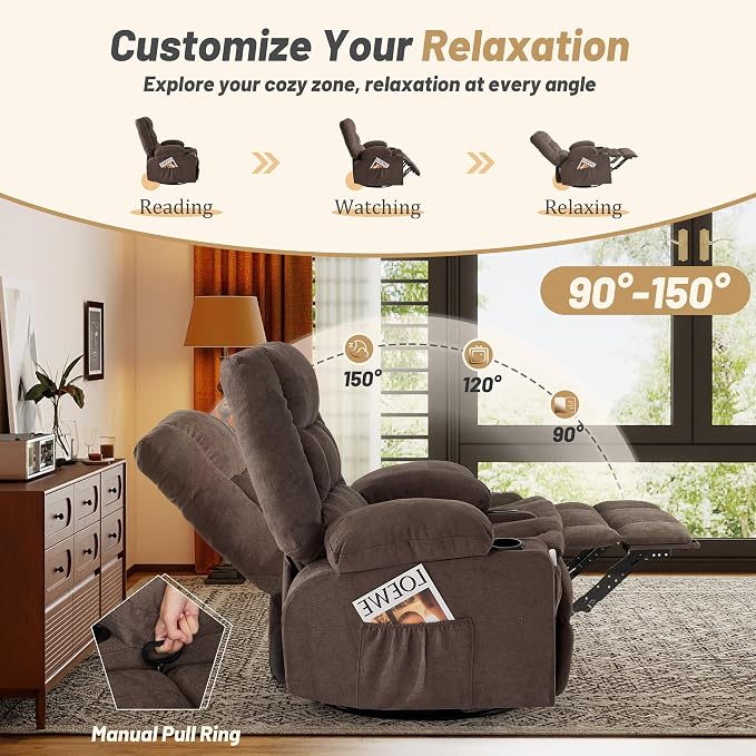 Oversized Swivel Rocker Recliner Chair - Image 4